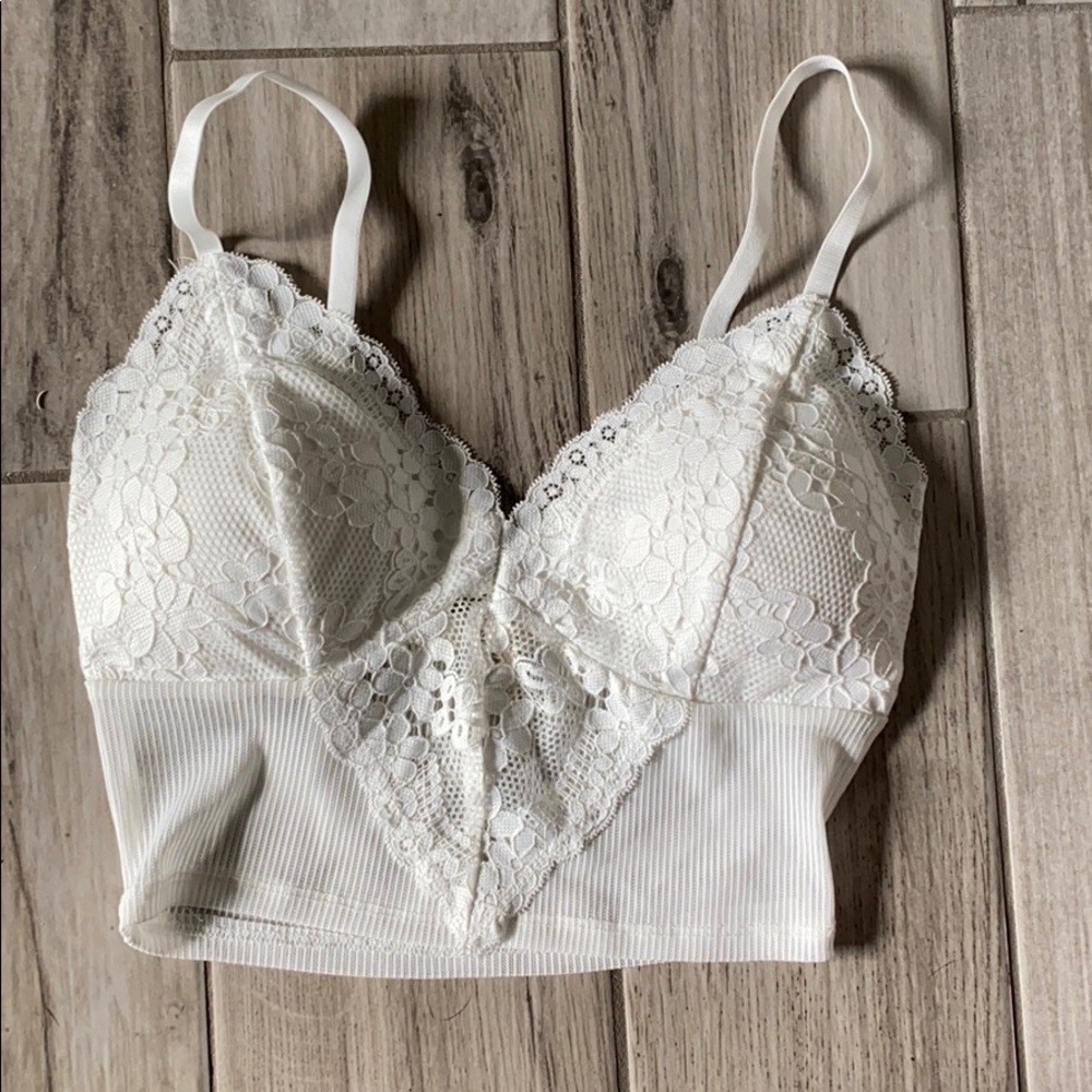 NWOT soft lace lingerie crop top